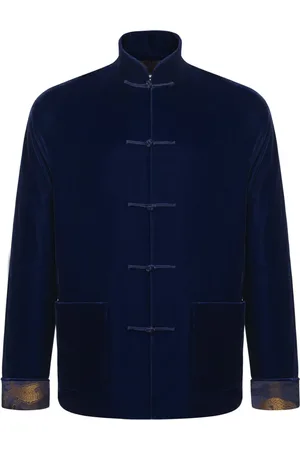 SHANGHAI TANG Velvet dragon-jacquard silk-lining jacket