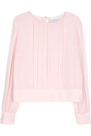 Edward Achour Paris Pleat-detailed sheer blouse