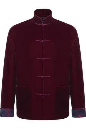 SHANGHAI TANG Velvet dragon-jacquard silk-lining jacket