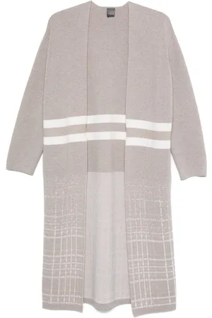 LORENA ANTONIAZZI Stripe-detail cardi-coat
