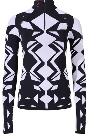 Perfect Moment Geo-jacquard zip-up top