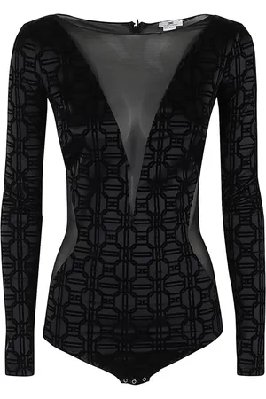 Elisabetta Franchi Flocked tulle bodysuit