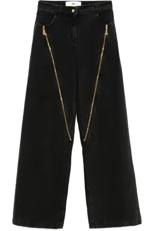 Elisabetta Franchi Zip-detail wide-leg jeans