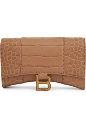 Balenciaga Hourglass crocodile-embossed wallet-on-chain