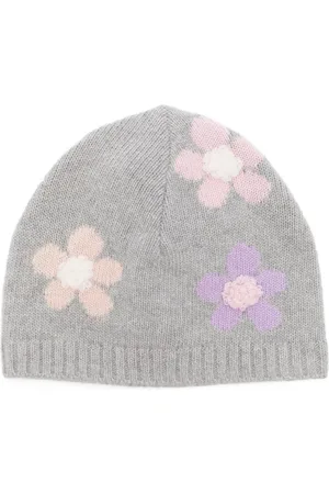 Il gufo Floral-knit beanie