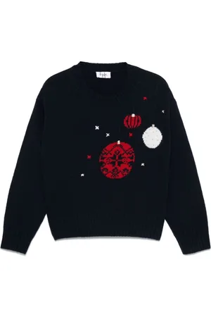 Il gufo Christmas-motif virgin-wool sweater