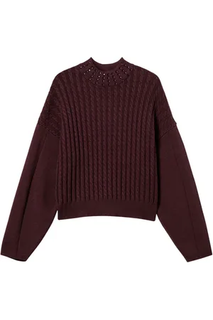 Twin-Set Rhinestone-embellished cable-knit sweater