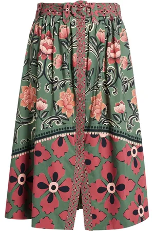 Farm Rio X Anthopologie Arabesque-print midi skirt