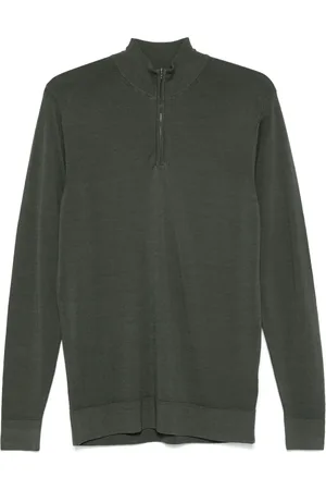 Sunspel Merino-wool half-zip sweater