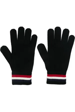 Moncler Tricolour-stripe wool gloves