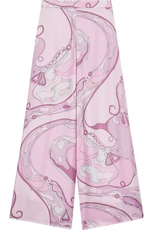 Puccini Orchidee-print wide-leg trousers