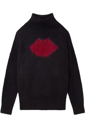 Stella McCartney Lips-motif turtle-neck jumper