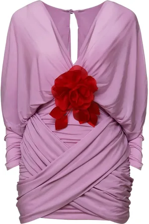 MAGDA BUTRYM Draped V-neck mini dress
