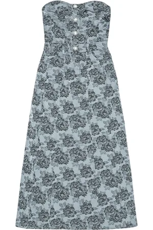 Ganni Botanical jacquard midi dress