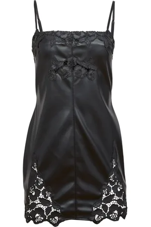 FLEUR DU MAL Vegan-leather guipure mini dress