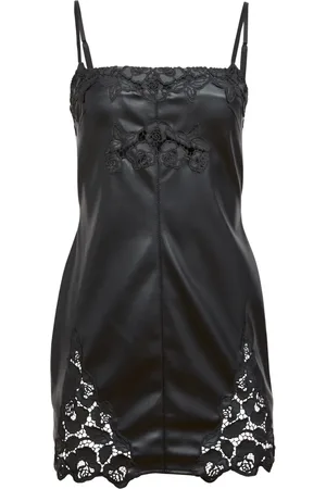 FLEUR DU MAL Vegan-leather guipure mini dress