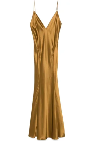 Saint Laurent Silk V-neck maxi dress