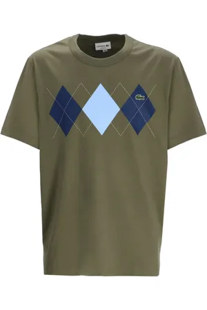 Lacoste Argyle-print cotton T-shirt
