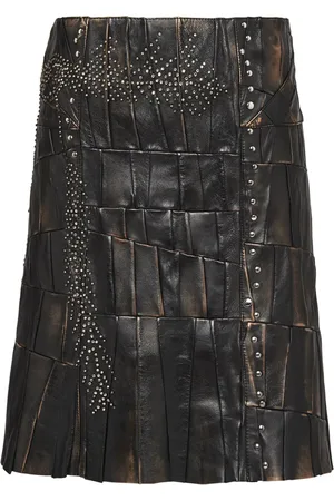 Prada Patchwork nappa-leather skirt