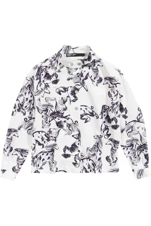 Bimba y Lola Greyhound-print corduroy shirt