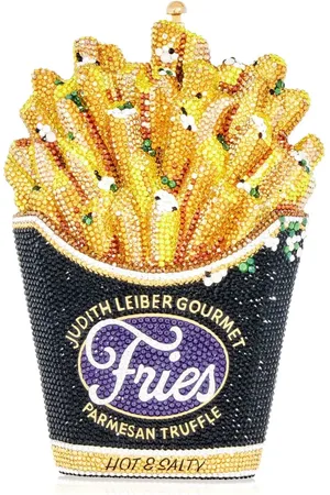 Judith Leiber Truffle Fries crystal-embellished -tone clutch
