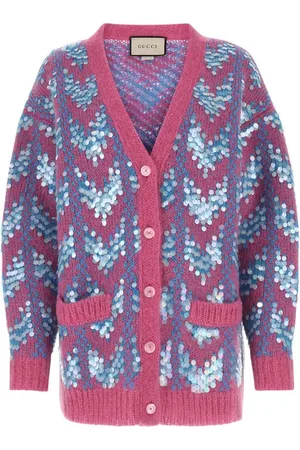 Gucci Sequinned chevron-knit cardigan
