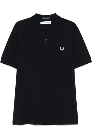 Comme des Garçons X Fred Perry slogan-print polo shirt