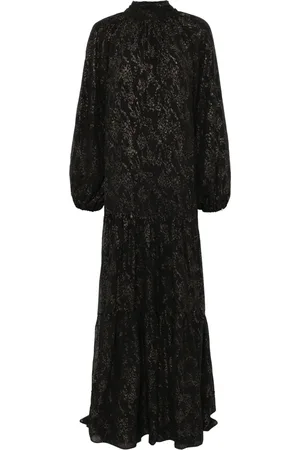 NISSA Glitter-detail maxi dress