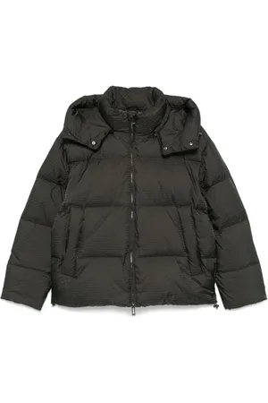 Emporio Armani Logo-lettering hooded down jacket