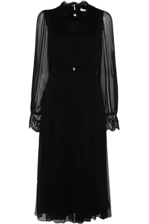 NISSA Crystal-detail silk midi dress