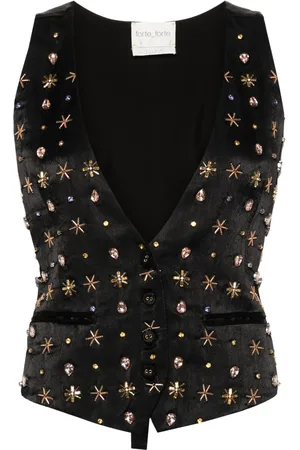 FORTE FORTE Bead-embellished adjustable vest