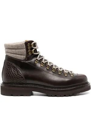 Brunello Cucinelli Lace-up leather ankle boots