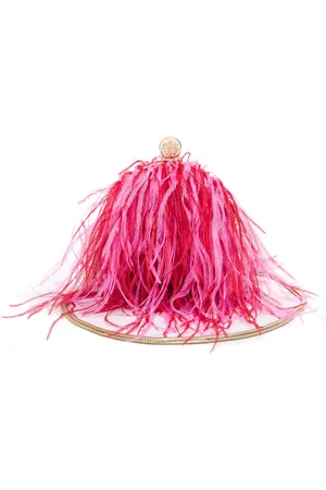 Isla Ibiza Lily feathered shoulder bag