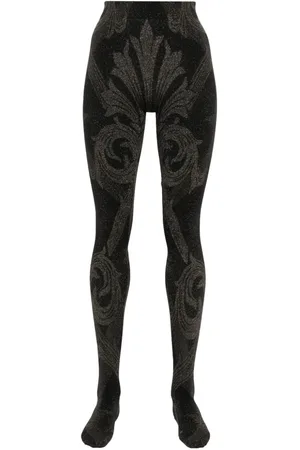 Wolford X ETRO metallic-threading jacquard tights