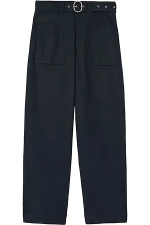 Jil Sander Belted-waist organic cotton trousers