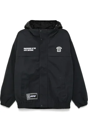 A Bathing Ape Logo-appliqué hooded jacket