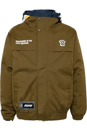 A Bathing Ape Logo-appliqué hooded jacket