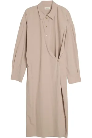 LEMAIRE Classic-collar wrap midi dress