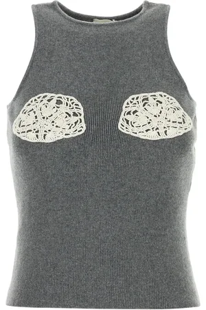 MAGDA BUTRYM Crochet-detail knitted top