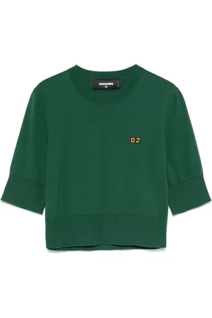 Dsquared2 Logo-appliqué cropped knitted top