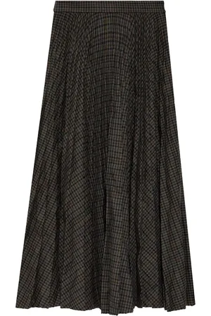 Balenciaga Check-pattern midi skirt