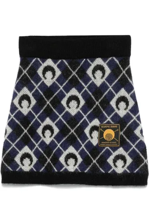 Marine Serre Moon argyle-knit mini skirt