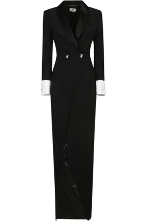 Elisabetta Franchi Crêpe satin-lapels dress