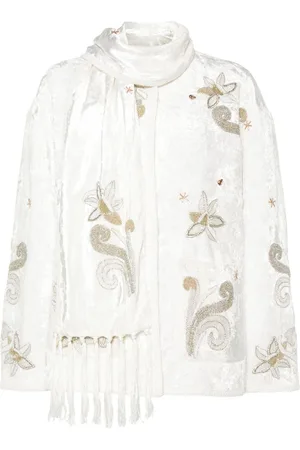 FORTE FORTE Embroidered scarf-detail coat