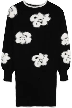 Twin-Set Floral intarsia-knit dress