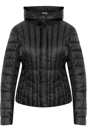 EA7 Logo-embellished padded jacket