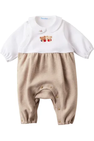 Familiar Teddy-appliqu?? cotton romper
