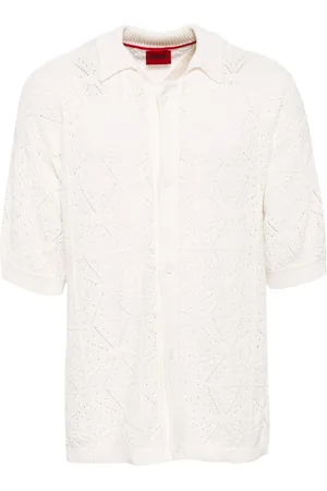 HUGO BOSS Crochet cotton shirt