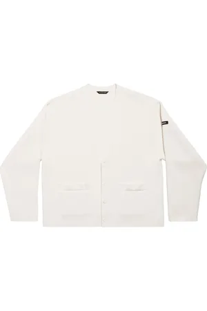 Balenciaga Logo-patch drop-shoulder cardigan