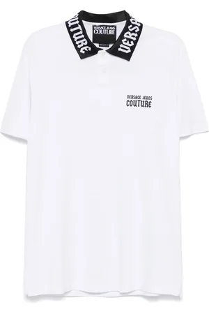 VERSACE Logo-print polo shirt